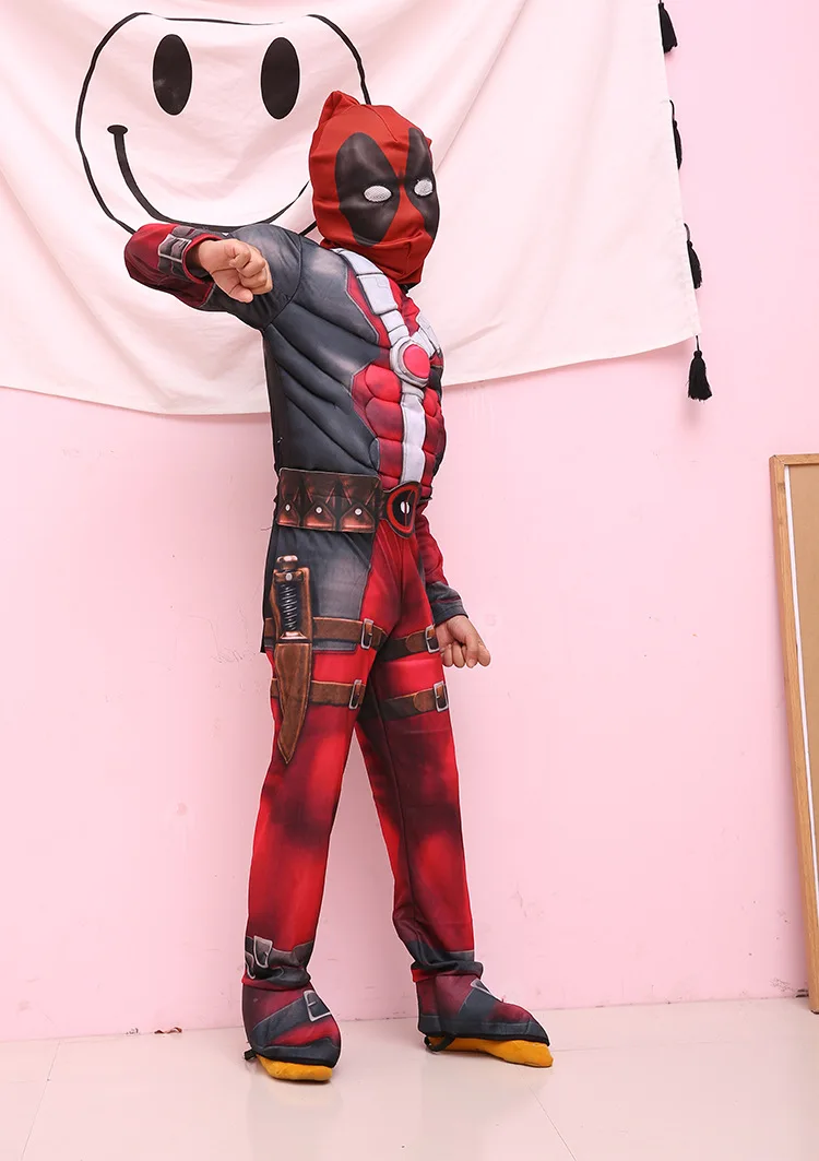 Лидер продаж 2018 года роскошный костюм для мальчиков Marvel Детский Deadpool из
