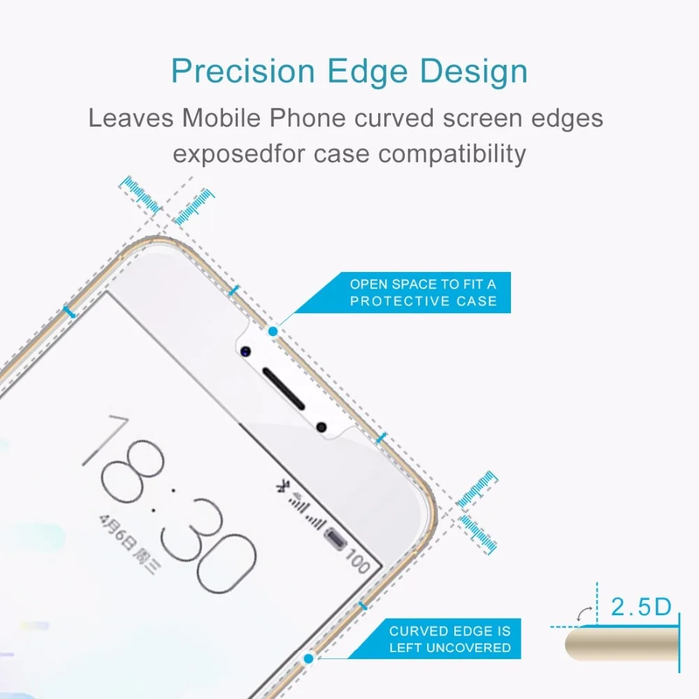 Пленка для экрана M3 Note/Meilan Note 3 0 26 мм 9H твердость поверхности 2.5D закругленные края