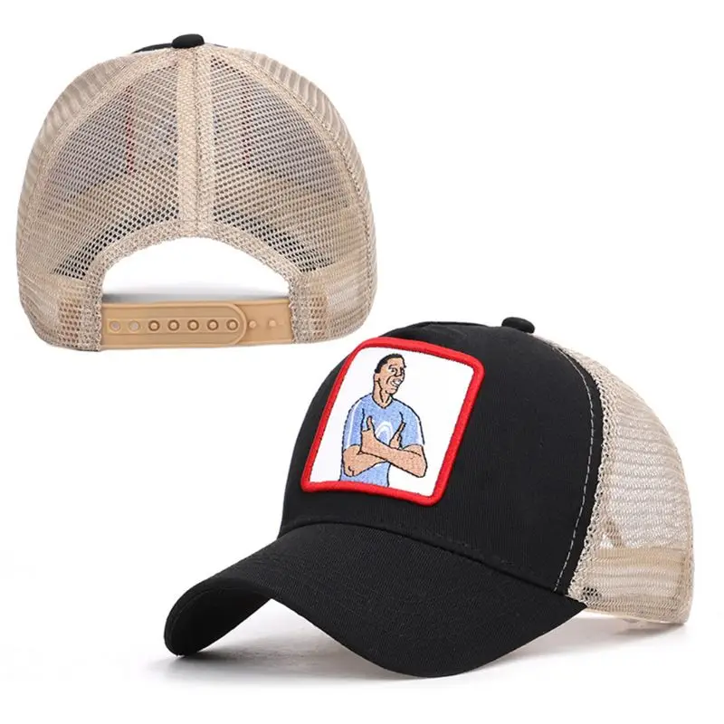 Unisex Anime Football Player Embroidery Patch Baseball Cap Funny Novelty Hip Hop Harajuku Mesh Back Sports Snapback Trucker Hat |