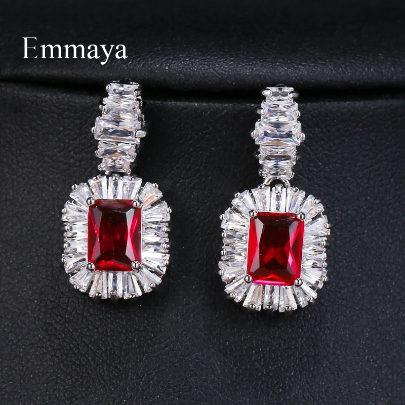 Роскошные ювелирные изделия EMMAYA из фианита 4 цвета большие сверкающие серьги с