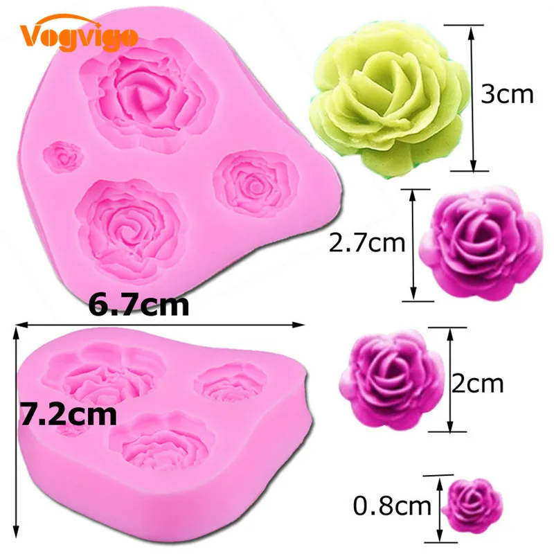 VOGVIGO 3D Rose Flower Silicone mold fondant cake decorating tools baking cookie Chocolate gumpaste |