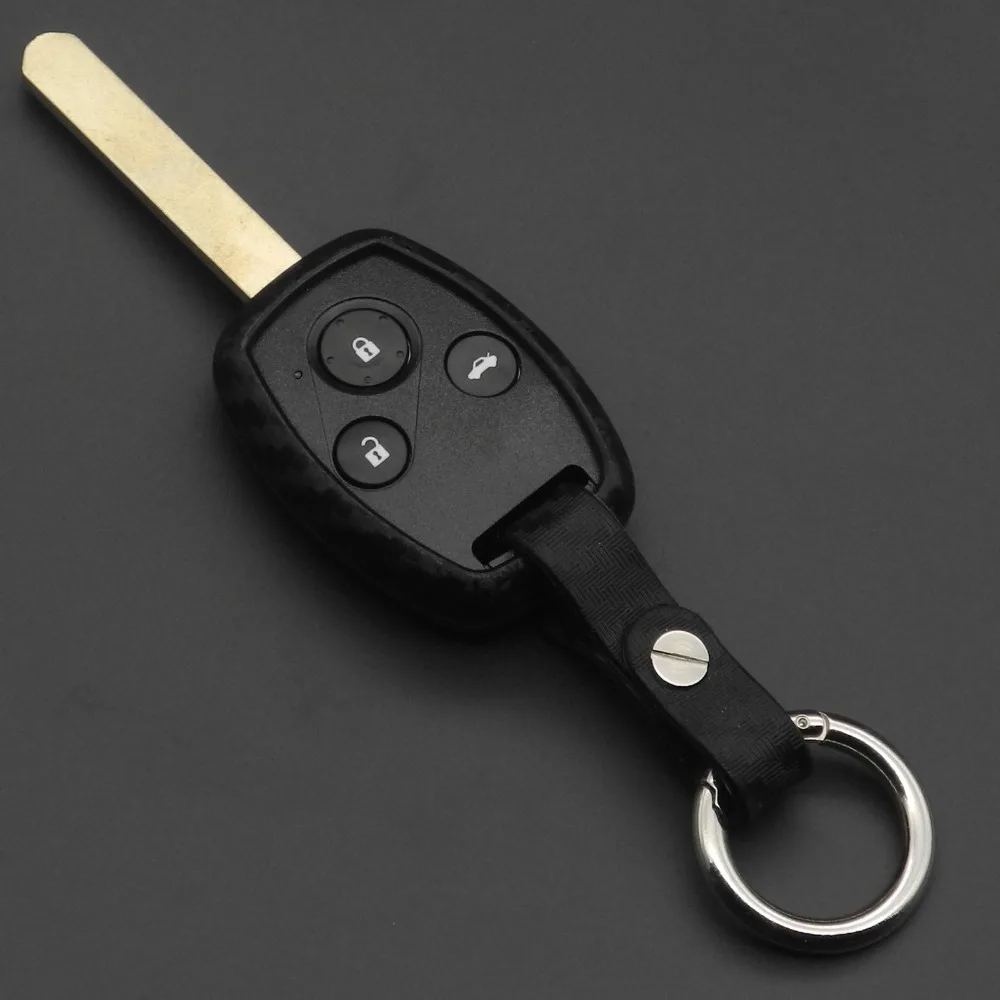 jingyuqin 2/3 Buttons Remote Carbon Silicone Car Key Case Cover Shell For Honda CIVIC JAZZ Pilot Accord CR-V Holder | Автомобили и