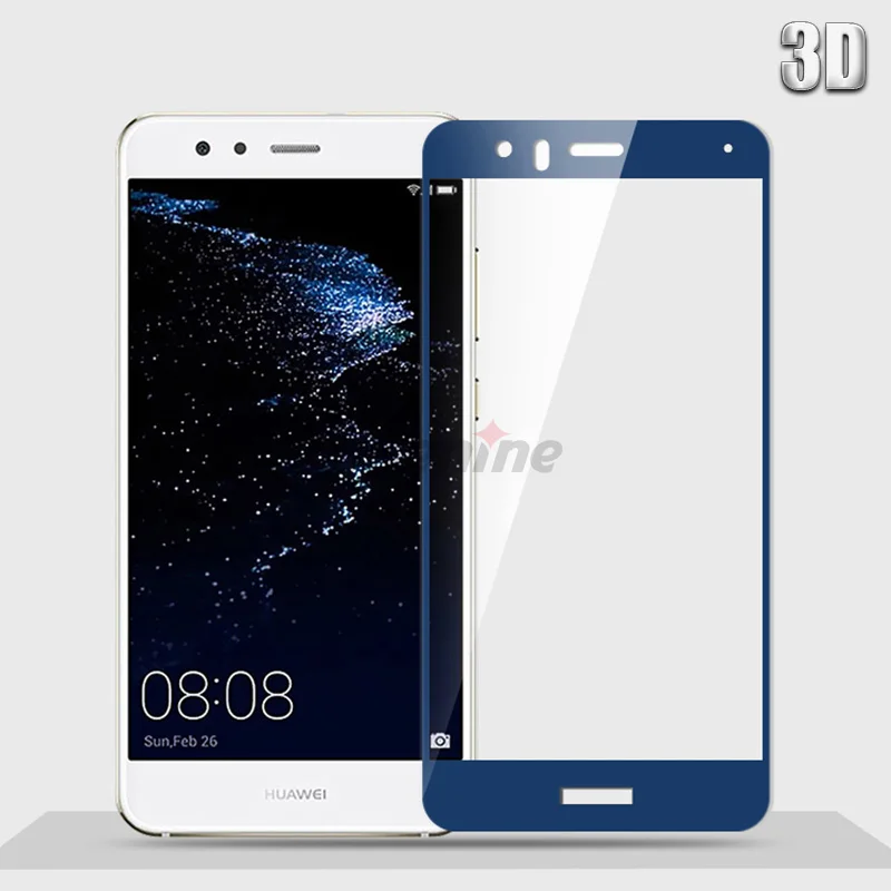 Blue 3D Onenine 3D вогнутый Премиум Закаленное стекло для huawei P10 P10 Lite P10 Plus стеклянная пленка 2.5D полное покрытие протектор экрана телефона - Цвет: Blue 3D