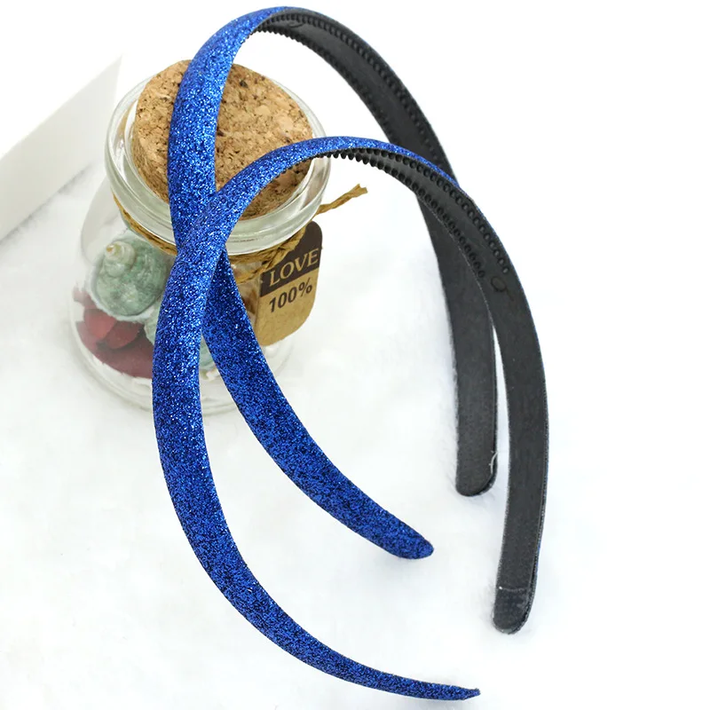 royal blue 20 шт./лот 10 цветов зажим для волос для девочек повязка на голову для блестящего покрытия пластиковая Нескользящая лента для волос аксессуары для волос для девочек - Цвет: royal blue