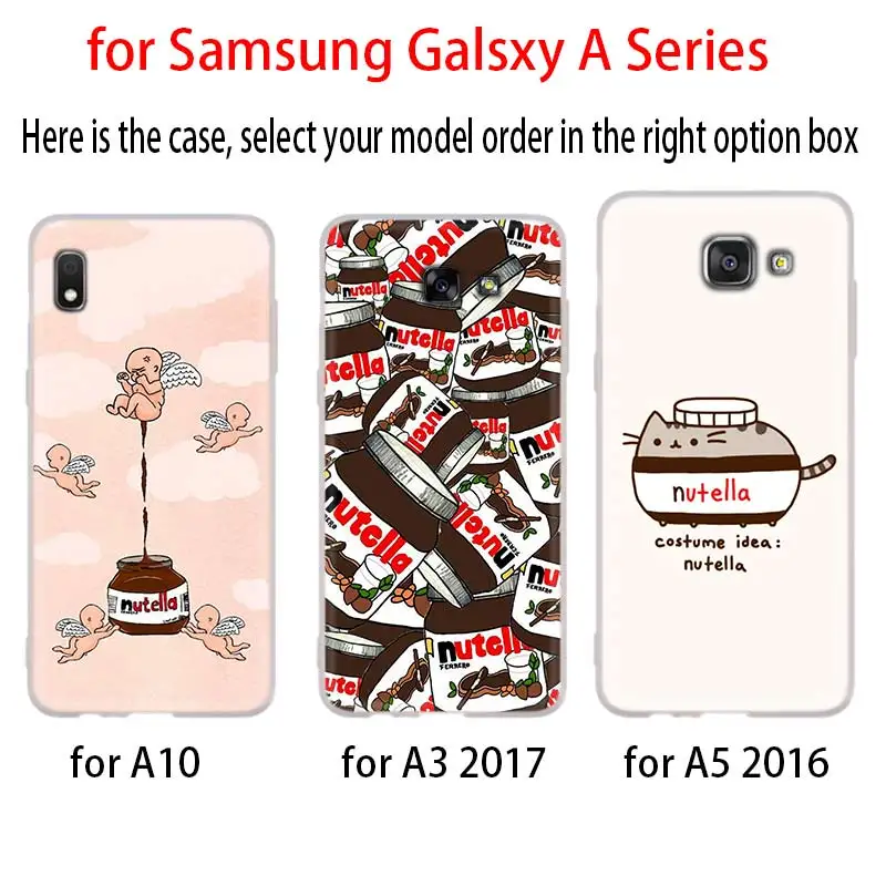 Еды шоколада Tumblr Nutella чехол для Samsung Галактики A12/A20/A51/A70/A20s/A21s/A32/A50/A50s/A42/A52/A72 5G A8 A7 A6
