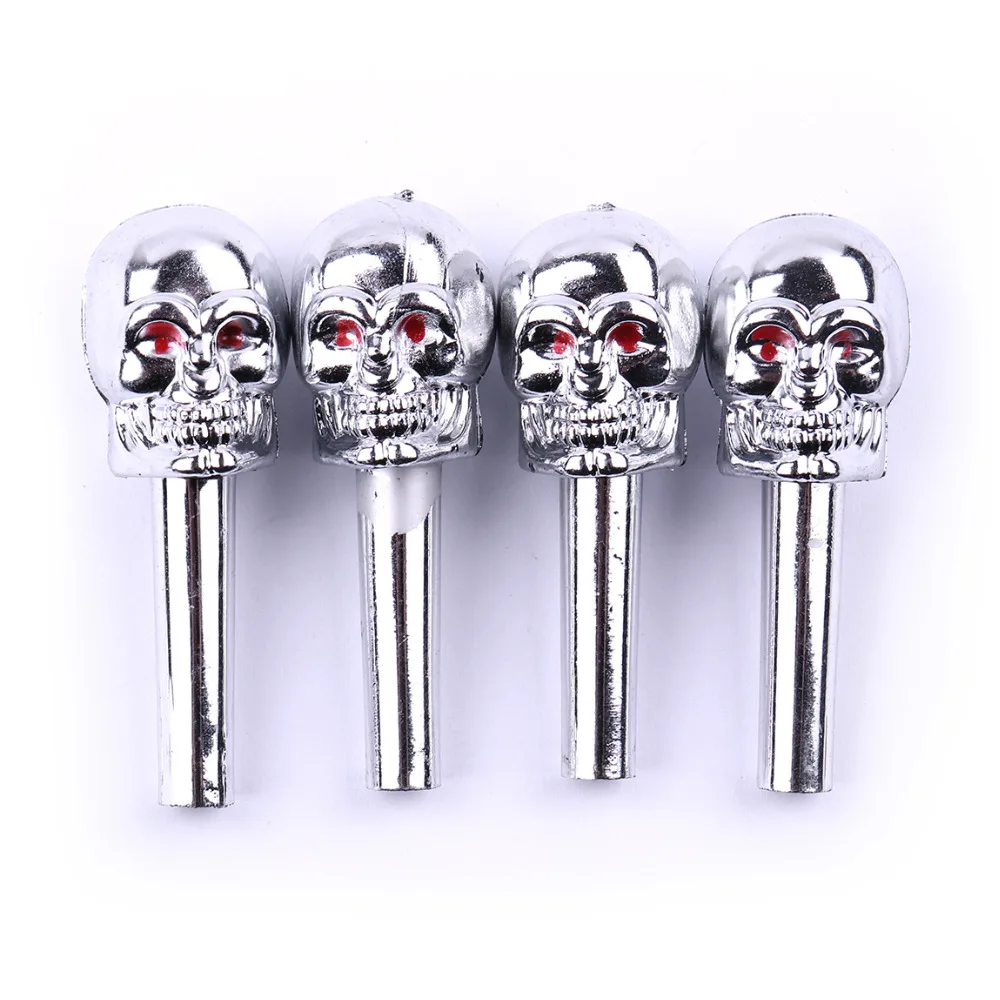 4 шт.. универсальные для салона автомобиля серебряный череп голова дверной замок