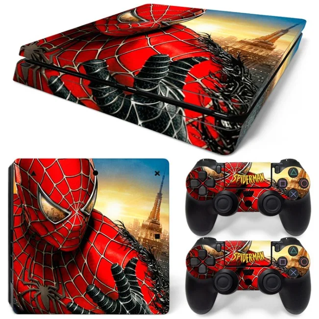 Современные сумасшедшие продажи наклейки из игры для PS4 тонкая Наклейка кожи с двумя контроллерами и консолями