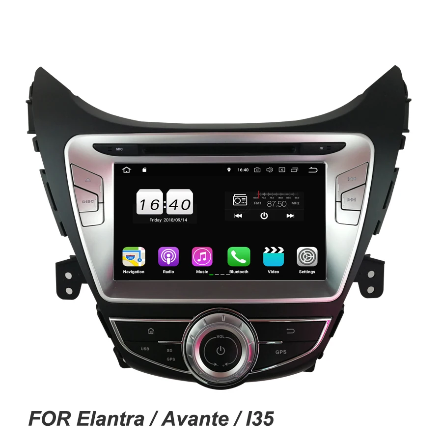 Android 8 1 2 Гб ОЗУ 16 4 Ядра дюймов для Hyundai Elantra Avante I35 2011 2013 автомобильный DVD плеер GPS