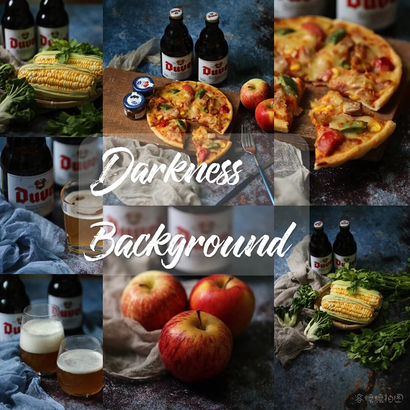 

INS Style 56x90cm Double-Sided Photography Background Paper Pad Simulation Cement-wall Woodgrain for Foods Photo Studio Props