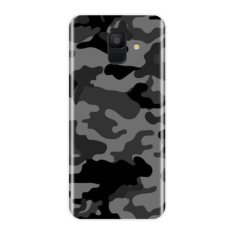 Камуфляжная Военная задняя крышка для samsung Galaxy A6 A8 Plus A5 A7 мягкий чехол для телефона силиконовый для samsung A3 A5 A7