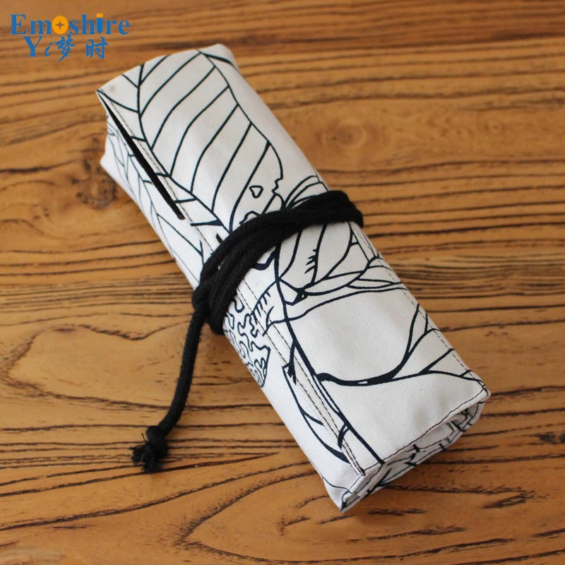 Новый футляр для карандашей школьная холщовая рулонная сумка косметическая