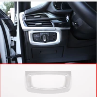 abs chrome matte silver headlight lamp switch decoration frame cover trim for bmw x5 f15 2014 2018 car accessories