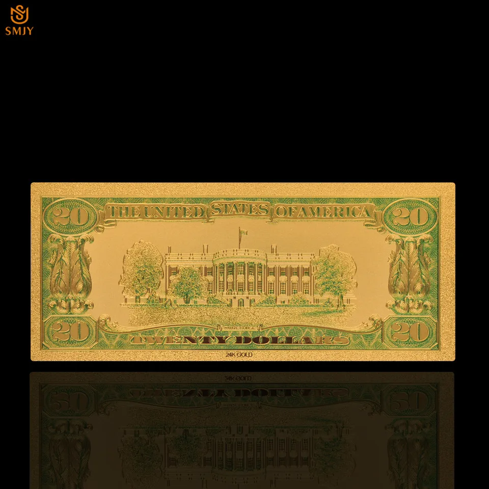 10 шт./лот 1928 США валютная бумага 20 долларов деньги в 24k позолоченные счета