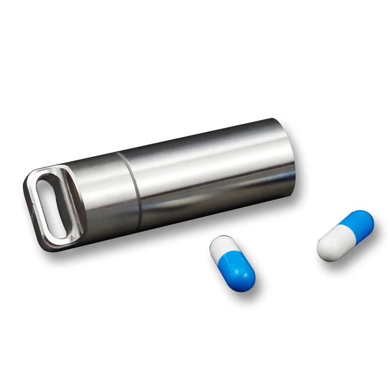 

Stainless steel metal mini medicine box portable medicine bottle moisture-proof seal waterproof travel separate charge bottle