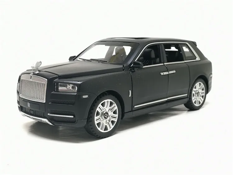Черный 1:32 шкала Rolls Royce Cullinan литая под давлением машина металлическая модель звук и светильник оттягивается SUV 7 дверей можно открыть для детей подарки игрушки - Цвет: Черный