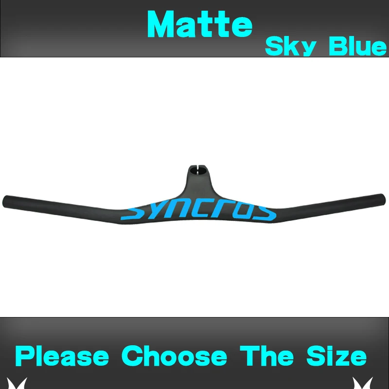 Black Blue Matte Syn Custom Champion MTB велосипедный стояк-17 градусов однообразный Интегрированный руль со стволом 3 к черный матовый углеродный MTB руль - Цвет: Black Blue Matte