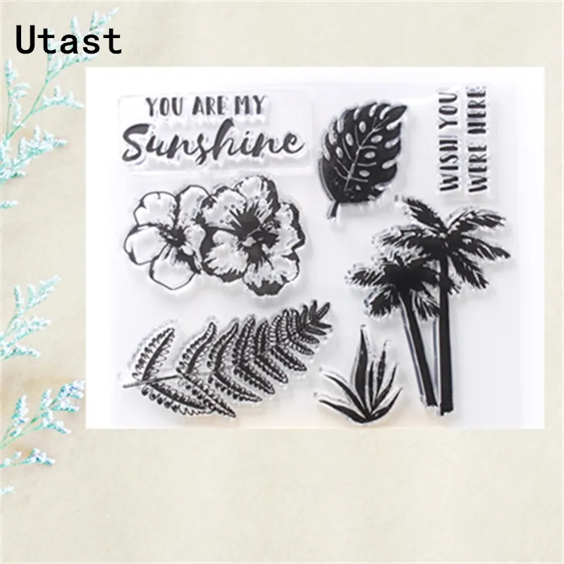 Sunshine Flower Leaves прозрачные силиконовые штампы/прозрачный резиновый штамп для