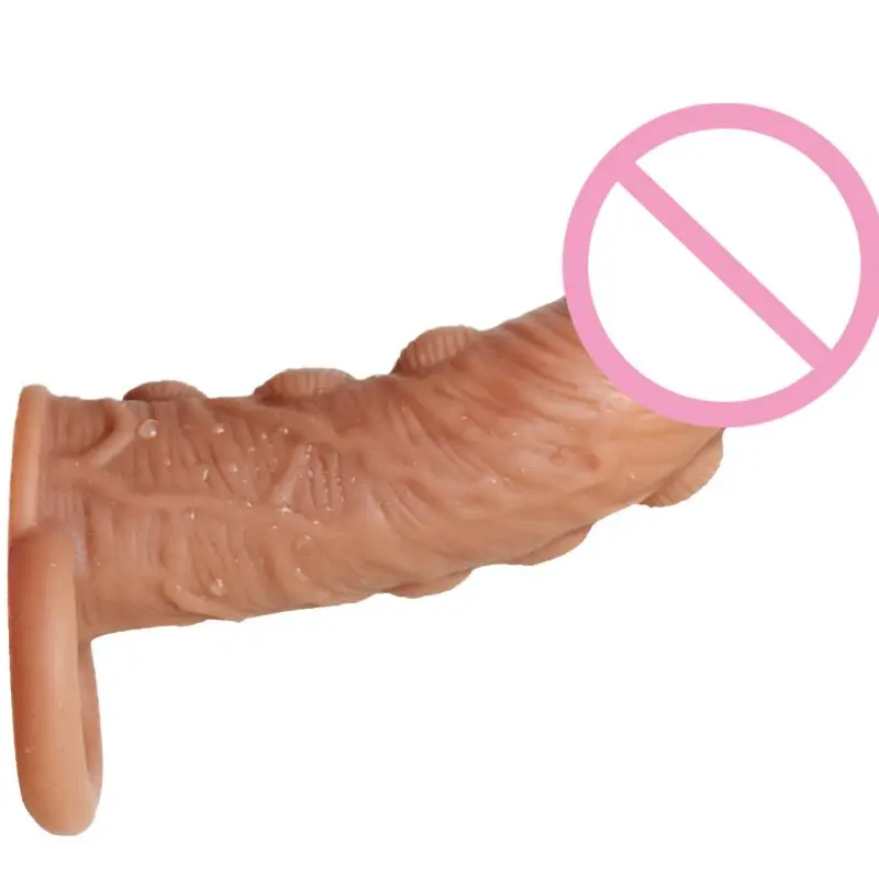 Многоразовый пенис рукав реалистичный мягкий жидкий силиконовый удлинитель для