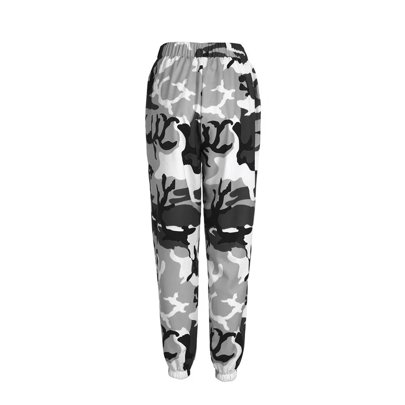 New Fashion Chain Military Camouflage pants women Army black high waist Loose Camo Pants Trousers Street Jogger sweatpants