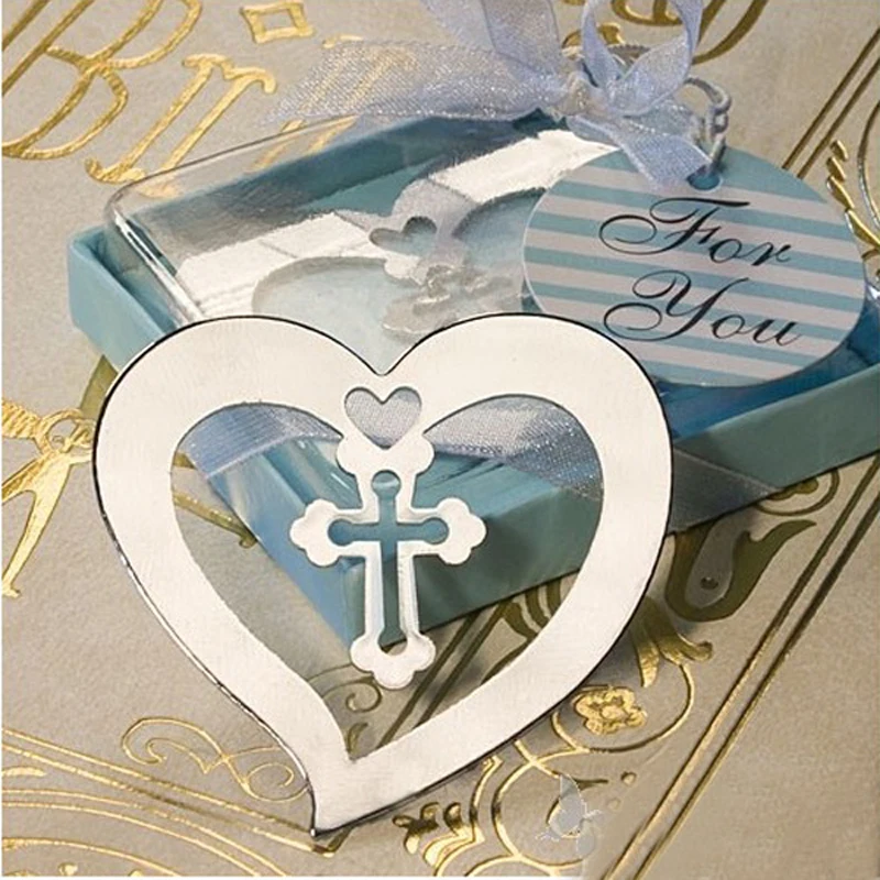 20 шт./лот свадебные сувениры подарки закладка из нержавеющей стали с крестом в