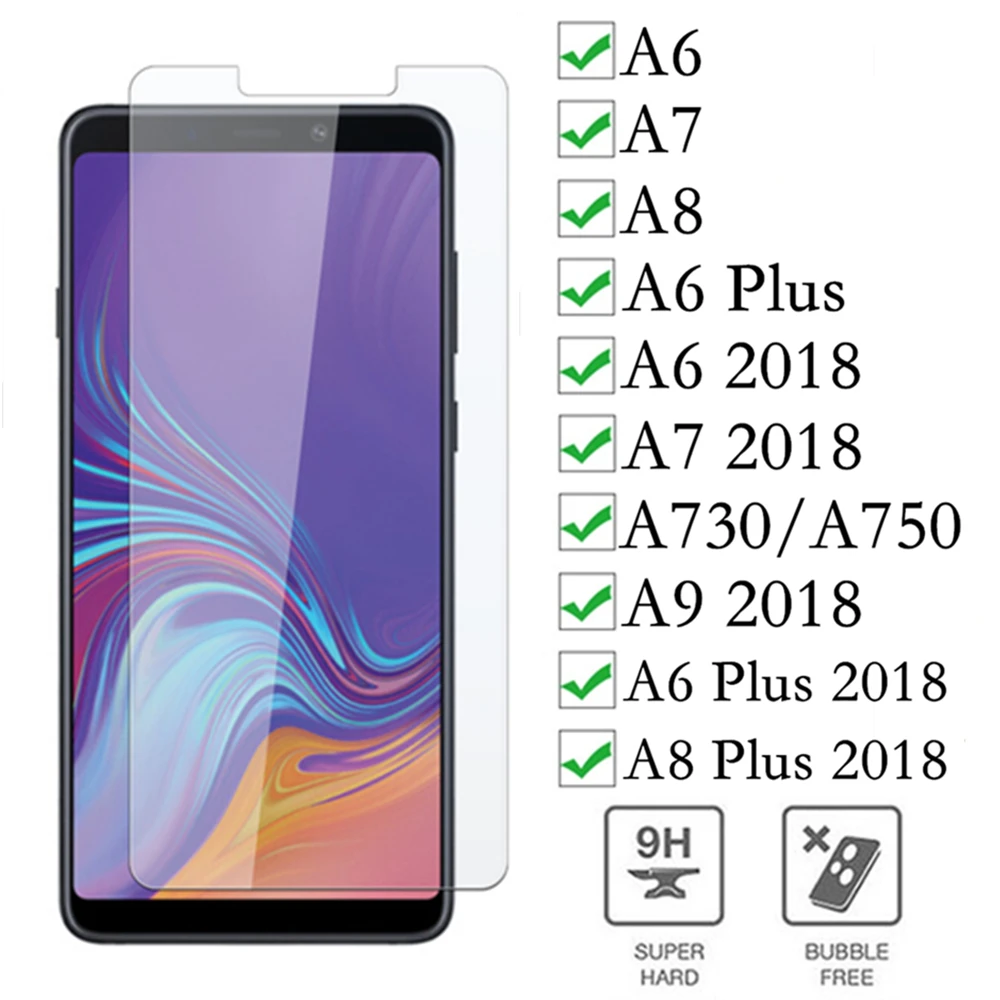 Закаленное стекло для samsung galaxy a6 plus 2018 a7 a9 a750 a730 a 6 7 8 9|Защитные стёкла и плёнки