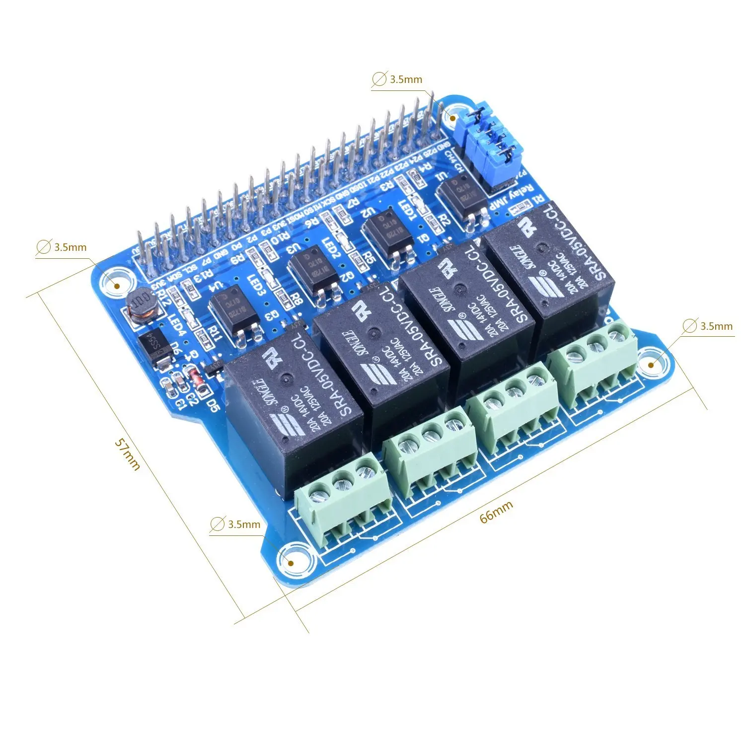 Miroad 4 канала Raspberry Pi Плата расширения Мощность реле платы модуля для 3 2 A + B 2b 3B