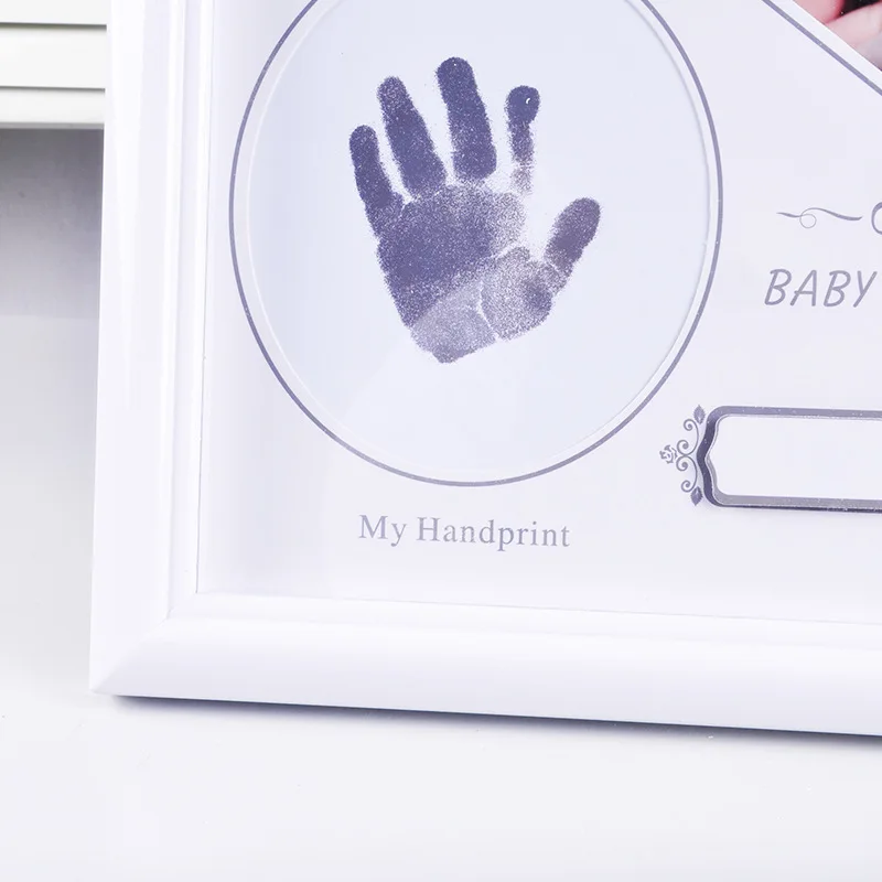 Exquisite and simple picture frame full moon baby commemorative set up hanging infant hand foot print photo 3 | Дом и сад