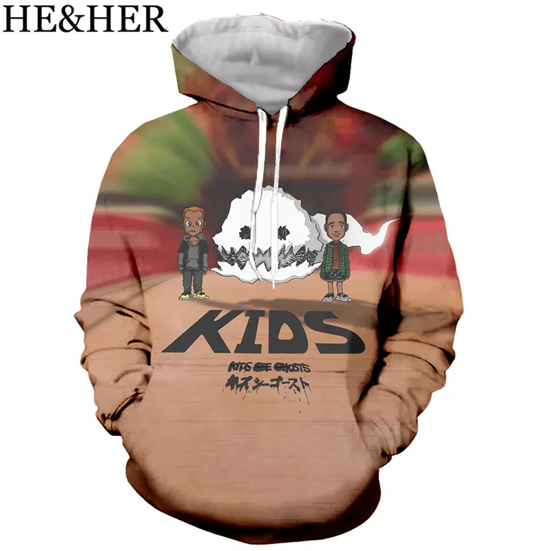 Модная Толстовка Kanye West Kids see ghost для мужчин/женщин с 3D принтом Толстовки