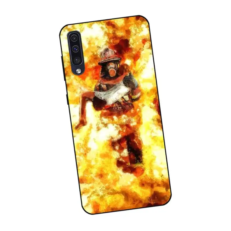 P069 Fireman Black Silicone Case For Samsung Galaxy A6 A7 A8 A9 A10 A30 A40 A50 A60 A70 A80 A90 5G A20E Plus |