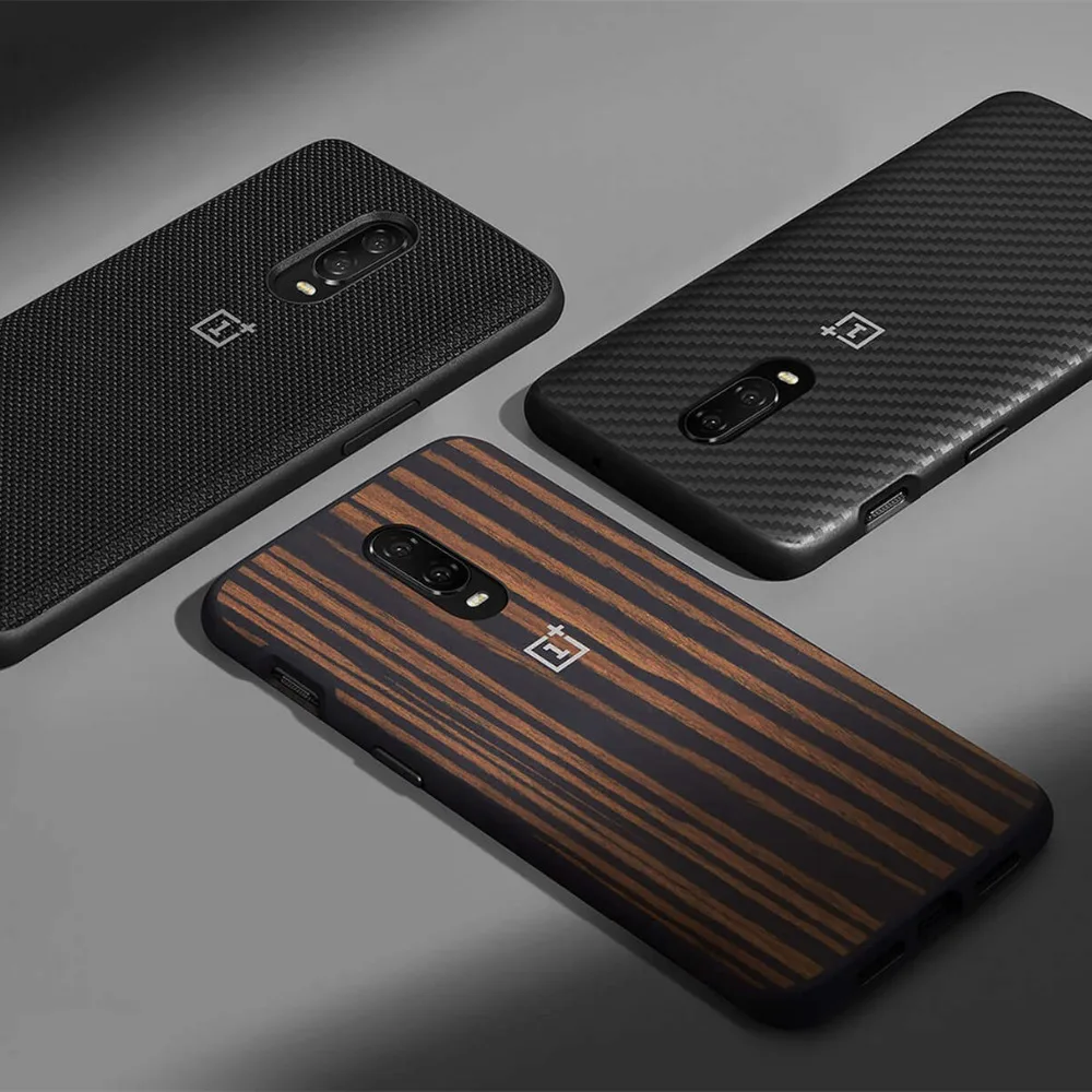 Оригинальный чехол-бампер ONEPLUS 6T из черного дерева нейлона и ТПУ Официальный