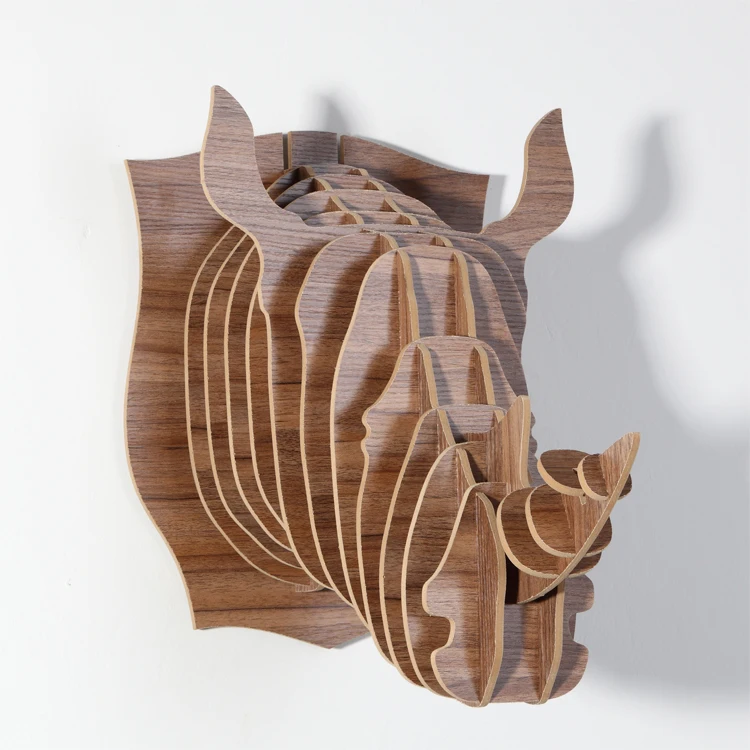 Nody самодельный макет украшение для головы носорога деревянные настенные