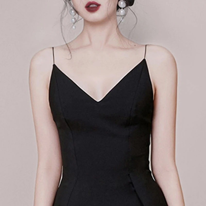 INDRESSME, Бандажное платье, новинка, для женщин, на тонких бретелях, глубокий v-образный вырез, открытая спина, с оборками, неровный подол, миди, Сексуальные клубные платья для вечеринок