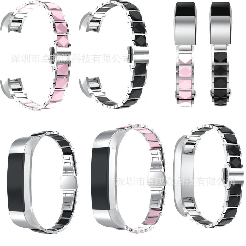 Высокое качество розовый/черный браслет из нержавеющей стали ремешок костюм для