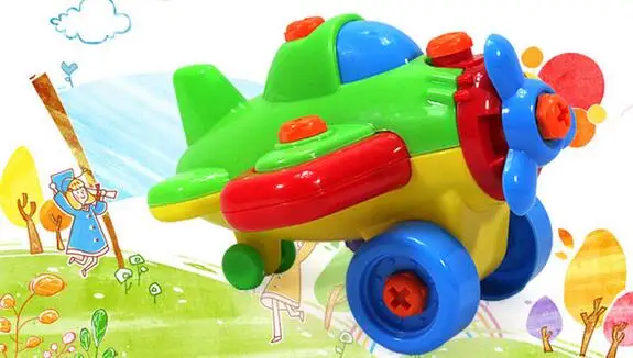 Airplane Детский игрушечный поезд DIY разборка самолета автомобиля строительные блоки модель инструмента с отверткой собранные развивающие игрушки - Цвет: Airplane