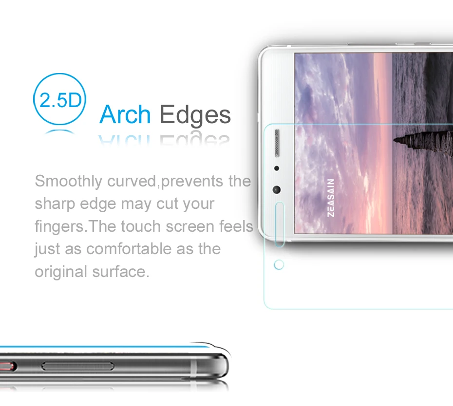 Защитное стекло ZEASAIN 2.5D закаленное 0 3 мм HD для Huawei P9 lite G9 P9lite 2 упаковки | Мобильные