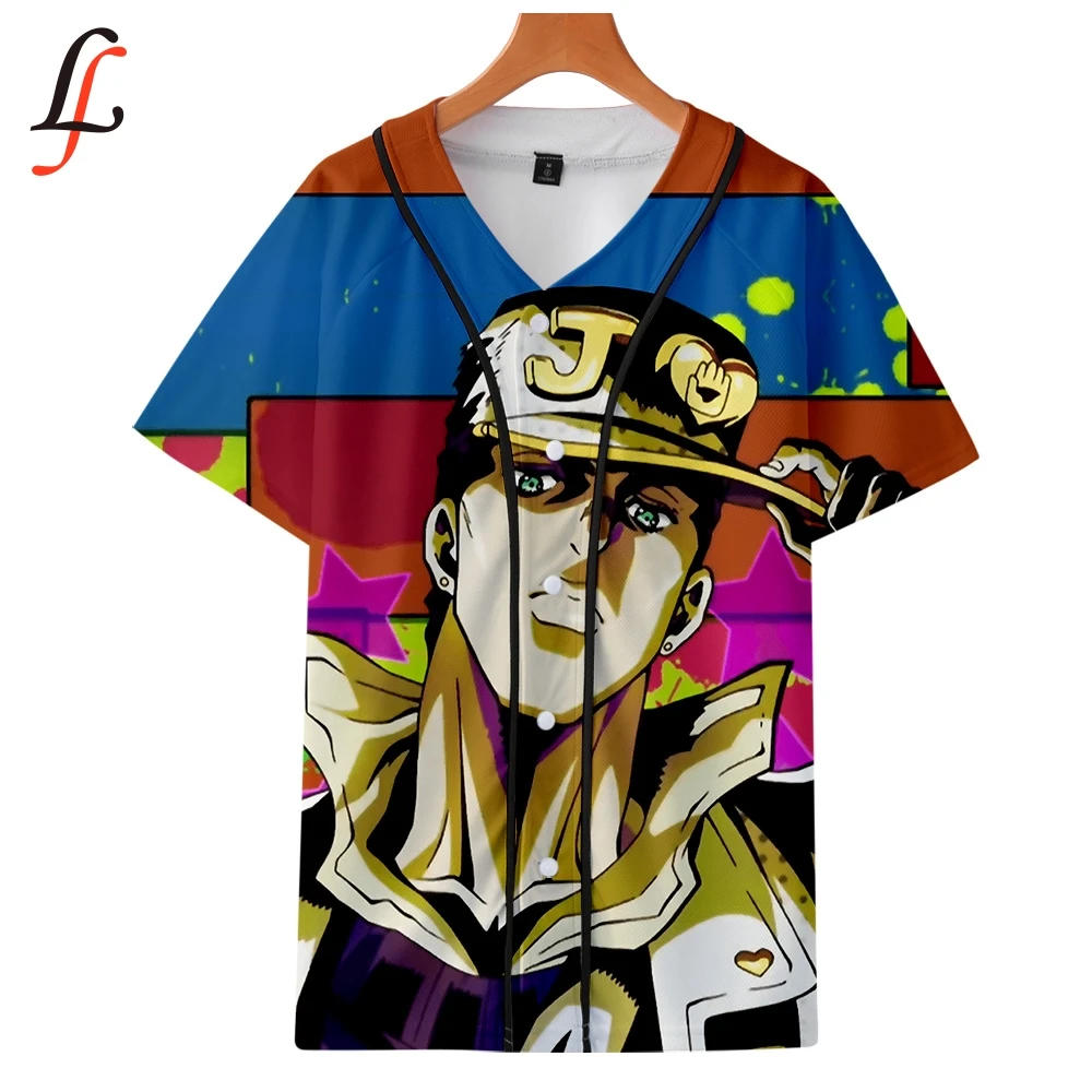 JOJO новейший 3D дизайн футболка для мужчин и женщин с v-образным вырезом Harajuku
