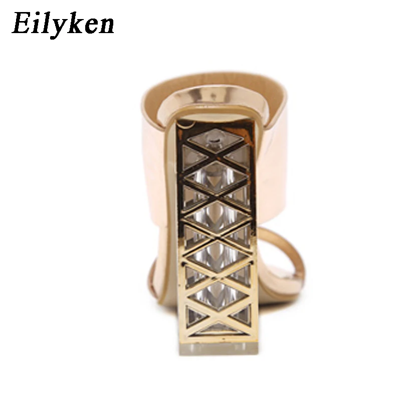Eilyken Модные женские летние сандалии тапочки на квадратном каблуке шлепанцы с