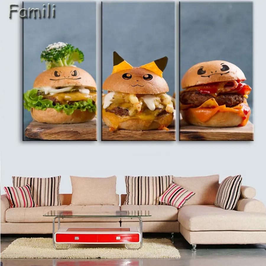 3 Панели кухня еда Пицца с красочными овощами настенная живопись картина Печать