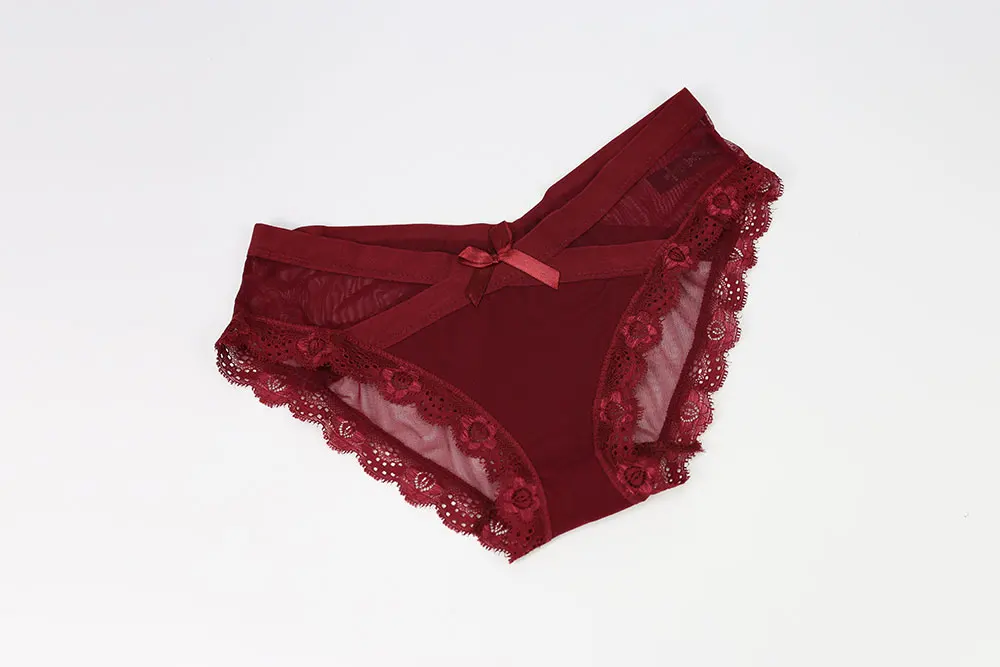 Для женщин Lace Mesh Panty Сексуальный Пояс Крест трусы Прозрачный с низкой посадкой лук ультра-тонкие дышащие летнее Нижнее белье женские высокое качество