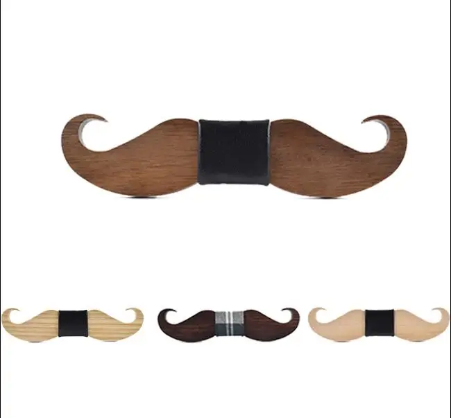 Борода деревянный галстук мужские галстуки искусственная кожа черный свадебный