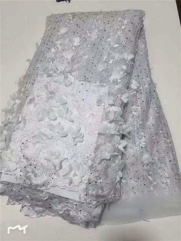 Кружевная ткань с объемным цветком кружевная Тюлевая сетчатая в африканском