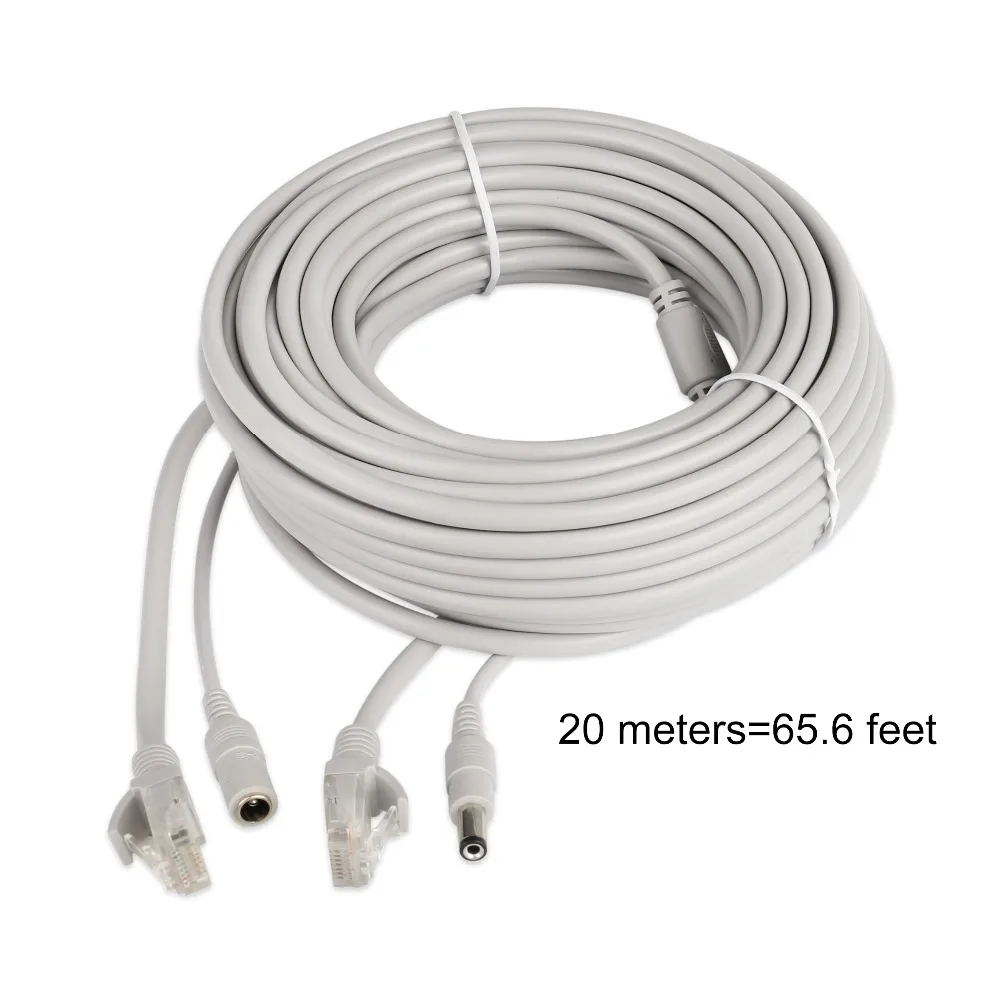 ESCAM сетевой кабель 30 м/20 м/15 м/10 м/5 м RJ45 + DC 12 В шнур кабели для CCTV IP камера|Коробки
