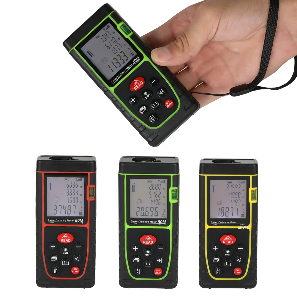 

2018 new fast precise 40M 60M 80M 100M Handheld Laser Distance Meter Laser Rangefinder Laser Range Finder digital Measure ruler