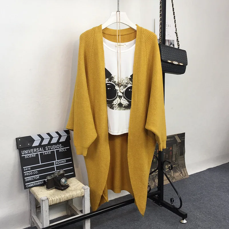 Neploe Batwing Sleeve Women Cardigans 2021 Korean Autumn Winter Solid Casaul Sweaters Loose V-neck Knitted Sweater 66538 |