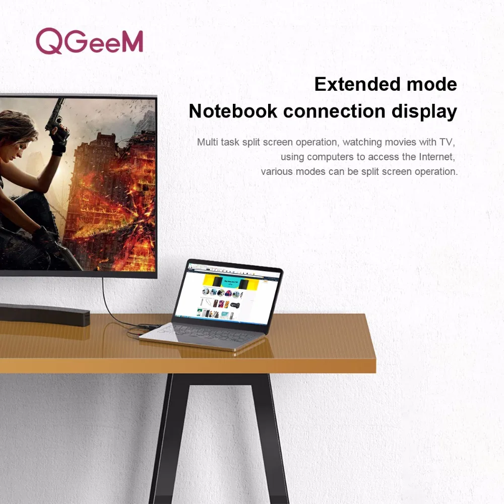 QGEEM VGA в HDMI кабель с аудио 1080 P @ 60 Гц адаптер конвертер мужчин и для ноутбука