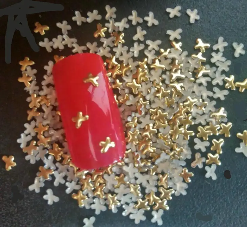 100 шт. популярные металлические заклепки для ногтей бабочки листы украшения