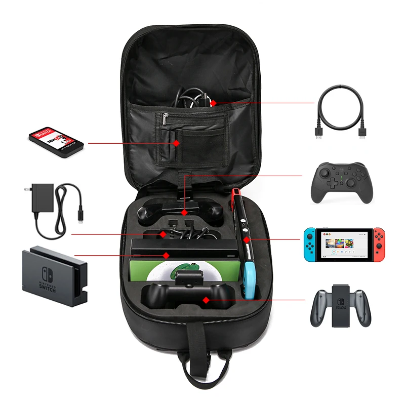 Рюкзак для переноски Nintendo сумка через плечо NS Switch аксессуары органайзер