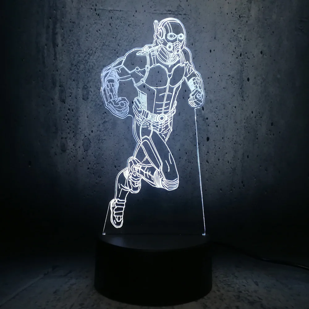 Комический муравей человек 3D лампа ночник светильник USB СВЕТОДИОДНЫЙ ing Mulitcolor