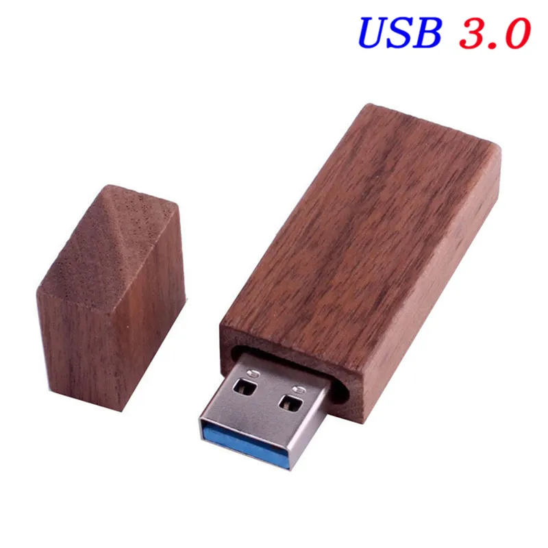 JASTER Высокоскоростной USB 3,0(более 10 шт бесплатный логотип) Деревянный usb+ Подарочная коробка usb флеш-накопитель Флешка 8 ГБ 16 ГБ 32 ГБ 64 ГБ 128 ГБ U диск - Цвет: walnut usb 3.0