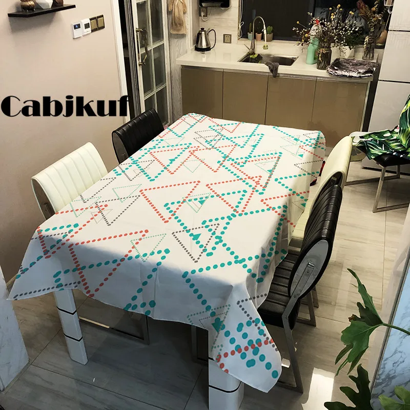 Льняная скатерть в стиле кантри с принтом полоску многофункциональная